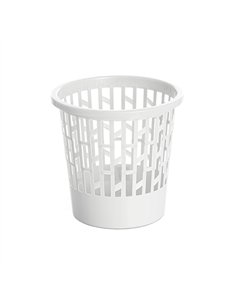 PAPELERA PLASTICO REJILLA BLANCA 12lt P27BL