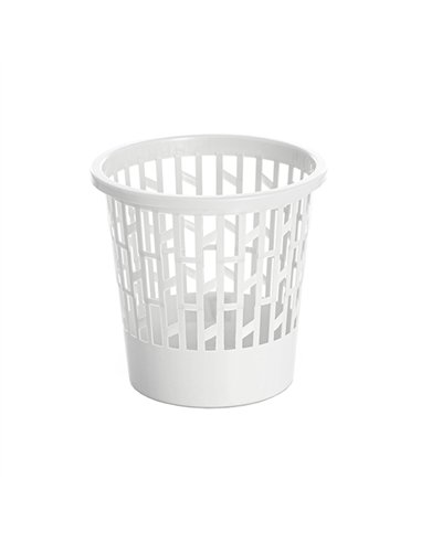 Papelera plastico rejilla blanca 12lt p27bl