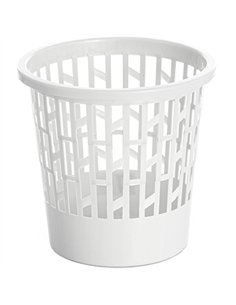 PAPELERA PLASTICO REJILLA BLANCA 12lt P27BL 2