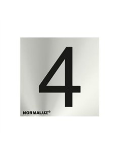 SEÃ‘AL NUMERO 4 ACERO INOX ADHESIVO 5cm RD717174