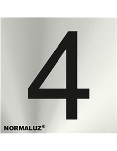 SEÃ‘AL NUMERO 4 ACERO INOX ADHESIVO 5cm RD717174 2