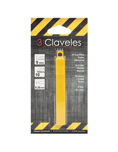 Blister 10 hojas cutter 9mm 00237 3 claveles