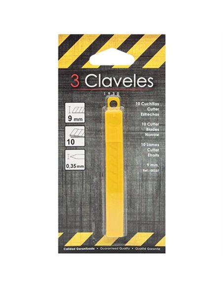 BLISTER 10 HOJAS CUTTER 9mm 00237 3 CLAVELES