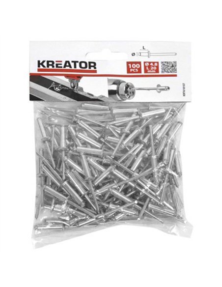 BOLSA 100 REMACHES ALUMINIO 4,8x16mm 618106 KREATOR