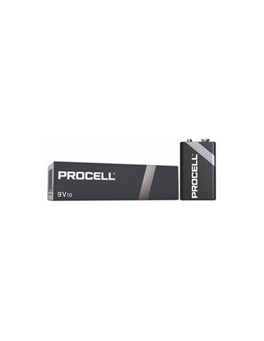 CAJA 10 PILAS 9V 6LR61 ALKALINA INDUSTRIAL DURACELL PROCELL