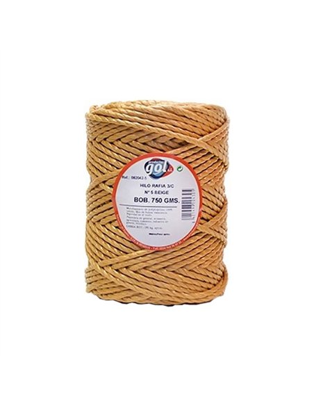 BOBINA 750gr HILO RAFIA 3 CABOS BEIGE NÂº 4 REF 142754