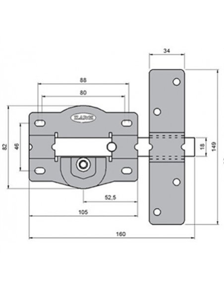 Cerrojo llave serreta boton/llave 105mm 1202he ilargi