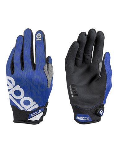 “Meca III Nraz” reinforced and elastic gloves with leather palm (Size M) ideal for professional mechanics blue color