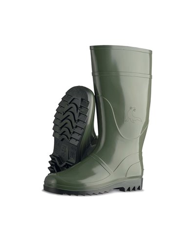 Stivali da pioggia alti verde oliva (taglia 41) in PVC