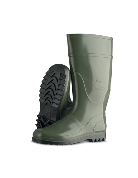 Stivali da pioggia alti verde oliva (taglia 41) in PVC