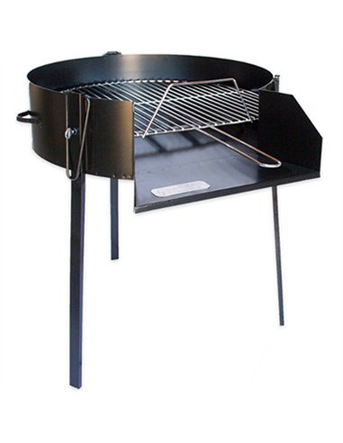 Barbacoa leña de 40cm redonda negra