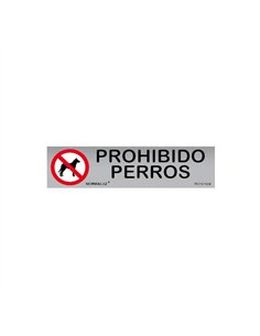SEÃ‘AL PROHIBIDO PERROS INOX ADHESIVA 5x20cm RD707024