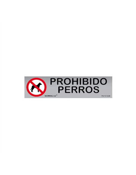 SEÃ‘AL PROHIBIDO PERROS INOX ADHESIVA 5x20cm RD707024