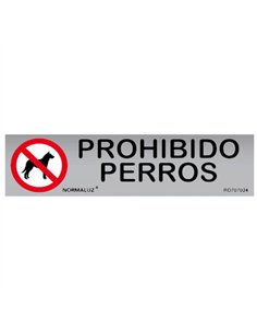 SEÃ‘AL PROHIBIDO PERROS INOX ADHESIVA 5x20cm RD707024 2