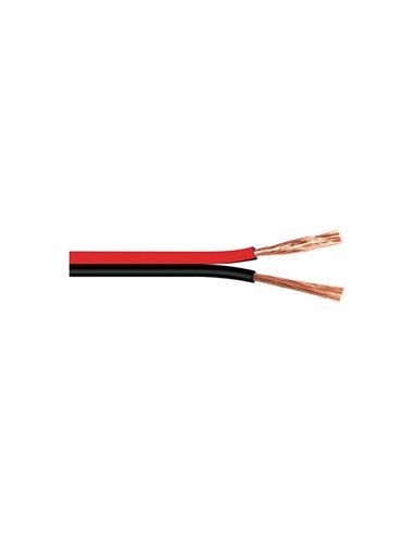 ROLLO 100mt CABLE PARALELO AUDIO NEGRO-ROJO 2x0,75mm