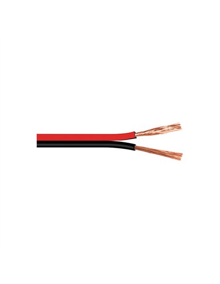 ROLLO 100mt CABLE PARALELO AUDIO NEGRO-ROJO 2x0,75mm