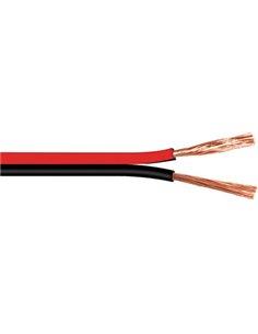 ROLLO 100mt CABLE PARALELO AUDIO NEGRO-ROJO 2x0,75mm 2