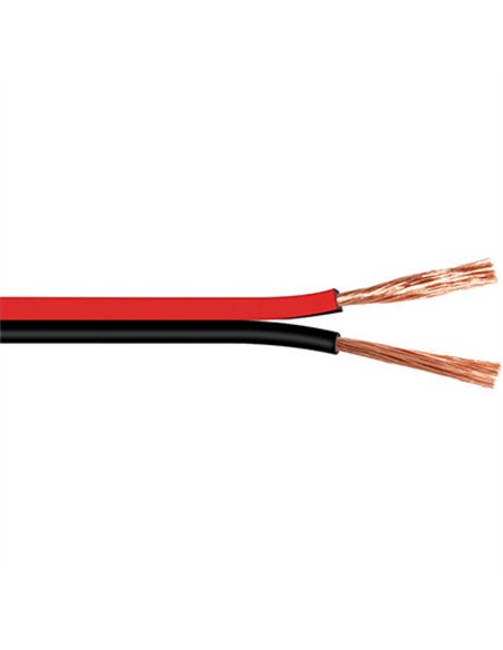 ROLLO 100mt CABLE PARALELO AUDIO NEGRO-ROJO 2x0,75mm
