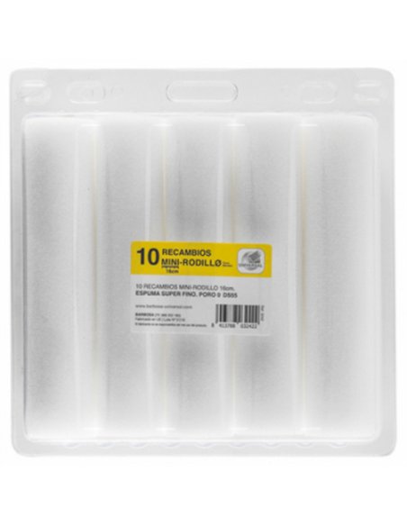 PAQ. 10 RECAMBIOS RODILLO ESPUMA 10cm 3241 BARBOSA