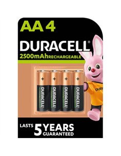 Blister 4 pilas lr06 aa recargables 2500mah duracell plus 2