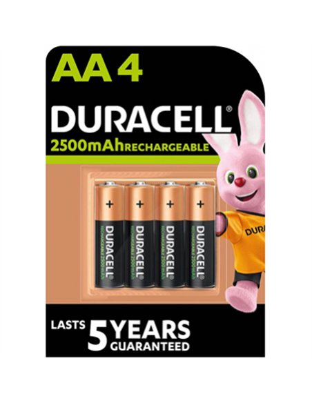 Blister 4 pilas lr06 aa recargables 2500mah duracell plus