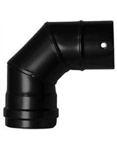 CODO ESTUFA 80mm VITRIFICADO NEGRO 90Âº 1.2mm PELLET 2