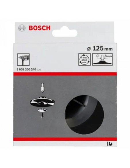 DISCO PLATO GOMA 125mm VASTAGO DE 8mm BOSCH