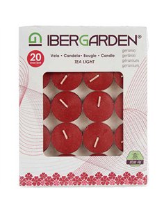 PAQ. 20 VELAS GERANIO MOSCAS 3,5cm 11121 IBERGARDEN 2