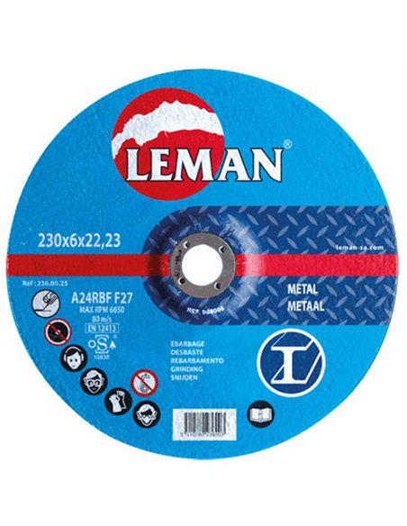 DISCO PULIDO DESBASTE ACERO 230x6mm 236.00.25 LEMAN