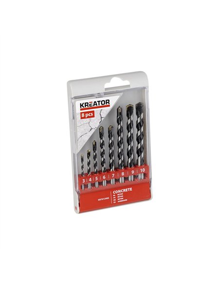 JUEGO 8 BROCAS HORMIGON 3-4-5-6-7-8-9-10mm KRT012402 KREATOR