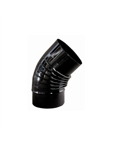 CODO ESTUFA 45Âº DE 110mm VITRIFICADO NEGRO