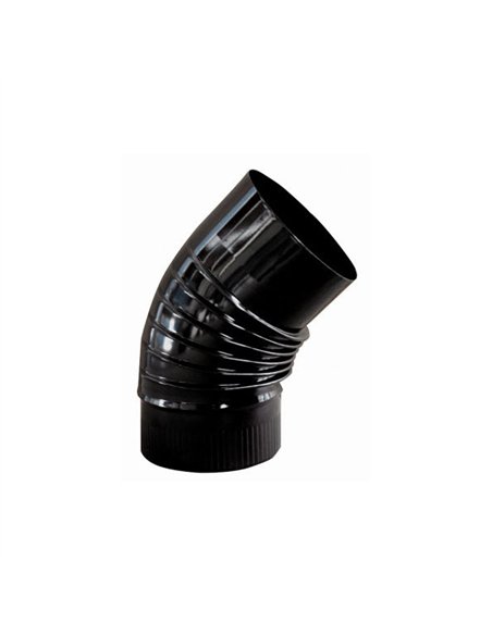 CODO ESTUFA 45Âº DE 110mm VITRIFICADO NEGRO
