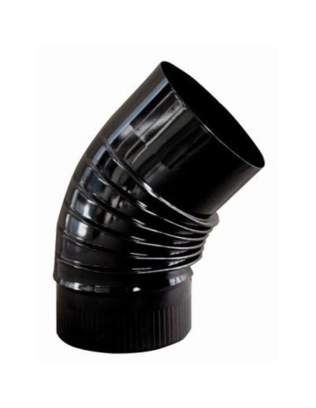 CODO ESTUFA 45Âº DE 110mm VITRIFICADO NEGRO