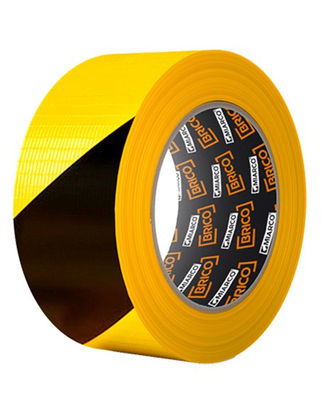 ROLLO CINTA ADH SEÃ‘ALIZACION AMARILLA NEGRA 30mt x50mm PVC