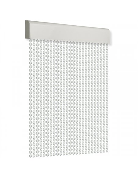 CORTINA PUERTA 90x210cm CORDON ESPIRAL nÂº7 TRANSP.-BLANCA