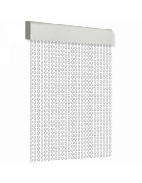 CORTINA PUERTA 90x210cm CORDON ESPIRAL nÂº7 TRANSP.-BLANCA