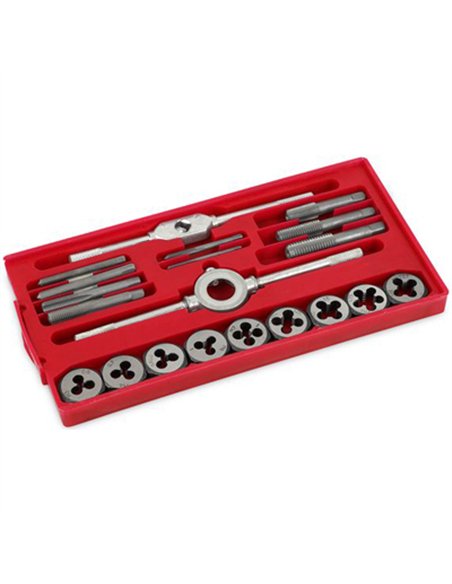 JUEGO 20pcs MACHOS Y TERRAJAS ROSCAR M3-M12 KRT001120