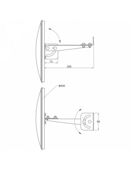 ESPEJO CONVEXO VIGILANCIA 45cm C/SOPORTE 24473 AMIG