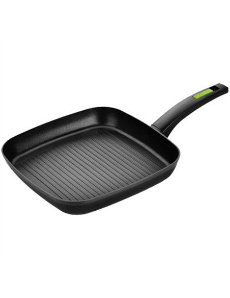 GRILL ASAR ONDULADO ALUMINIO 28x28cm GREEN MONIX