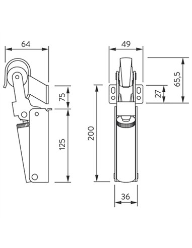 RETENEDOR PUERTA HIDRAULICO REF 2 PLATA 80kg JUSTOR