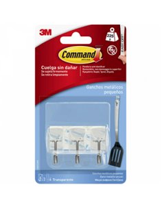 BLISTER 3 PERCHAS TRANSP PUNTA ALAMBRE 4 TIRAS 225gr 17067CLR COMMAND 3M 2