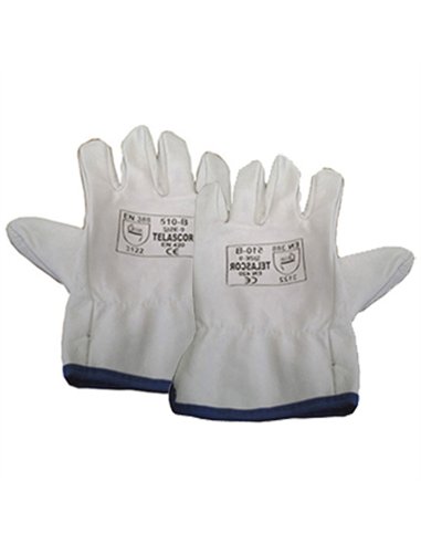 PAQ. 12 GUANTES PIEL FLOR VACUNO TALLA 8 510-B TELASCOR