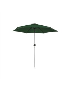 Parasol sombrilla aluminio verde 3mt con manivela 53990