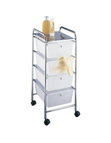 CARRITO CROMADO 4 CAJONES PLASTICO 32562-32561 AR