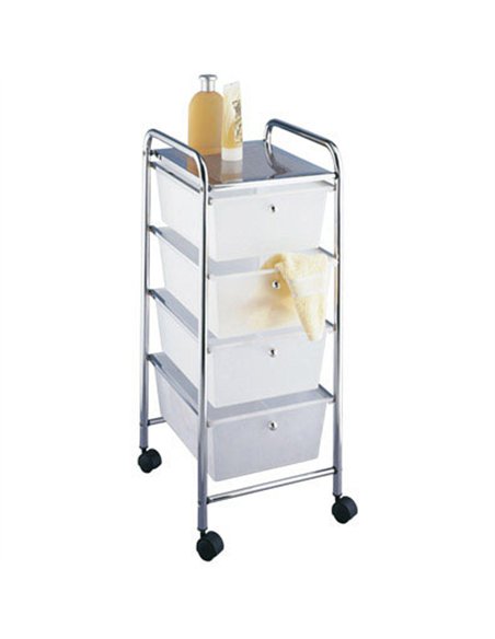 CARRITO CROMADO 4 CAJONES PLASTICO 32562-32561 AR