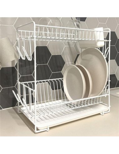ESCURREPLATOS 444 PLASTIF. BLANCO C/BANDEJA GRANDE 88980