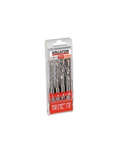 JUEGO 4 BROCAS SDS PLUS 110mm 5-6-8-10mm KRT012601 KREATOR