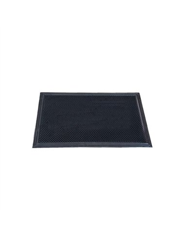 ALFOMBRA FELPUDO PINCHOS GOMA NEGRA 60x80cm GOL