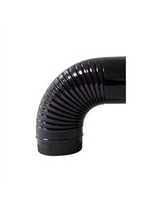 Codo estufa 120mm vitrificado negro 90º