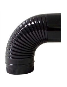 Codo estufa 120mm vitrificado negro 90º 2